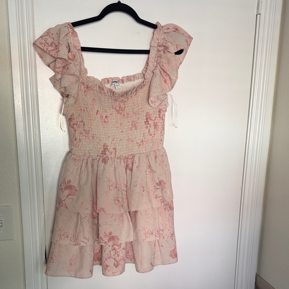 Floral Pink Ruffle Dress